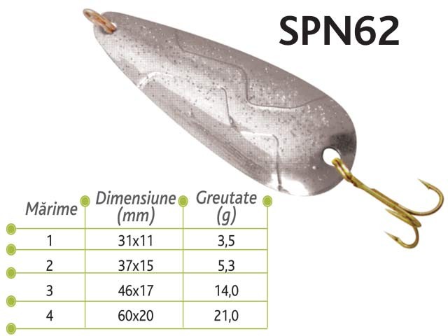 Lingurite oscilante Spn 62 Baracuda 3.5g/5.3g/14g/21g