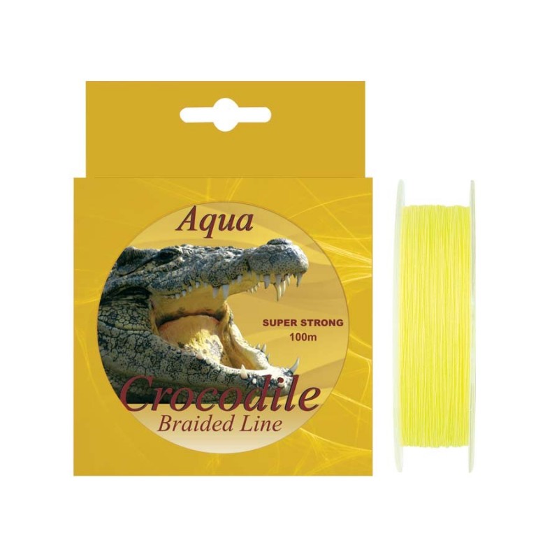 Fir textil Aqua Crocodile 100 m, galben fluo 0.18 mm