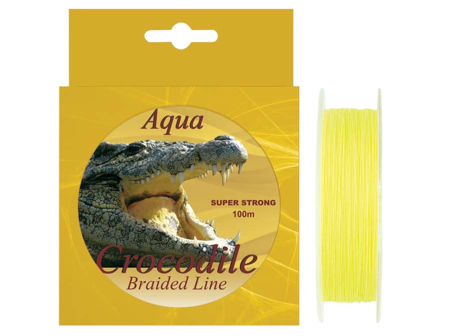 Fir textil Aqua Crocodile 100 m, galben fluo