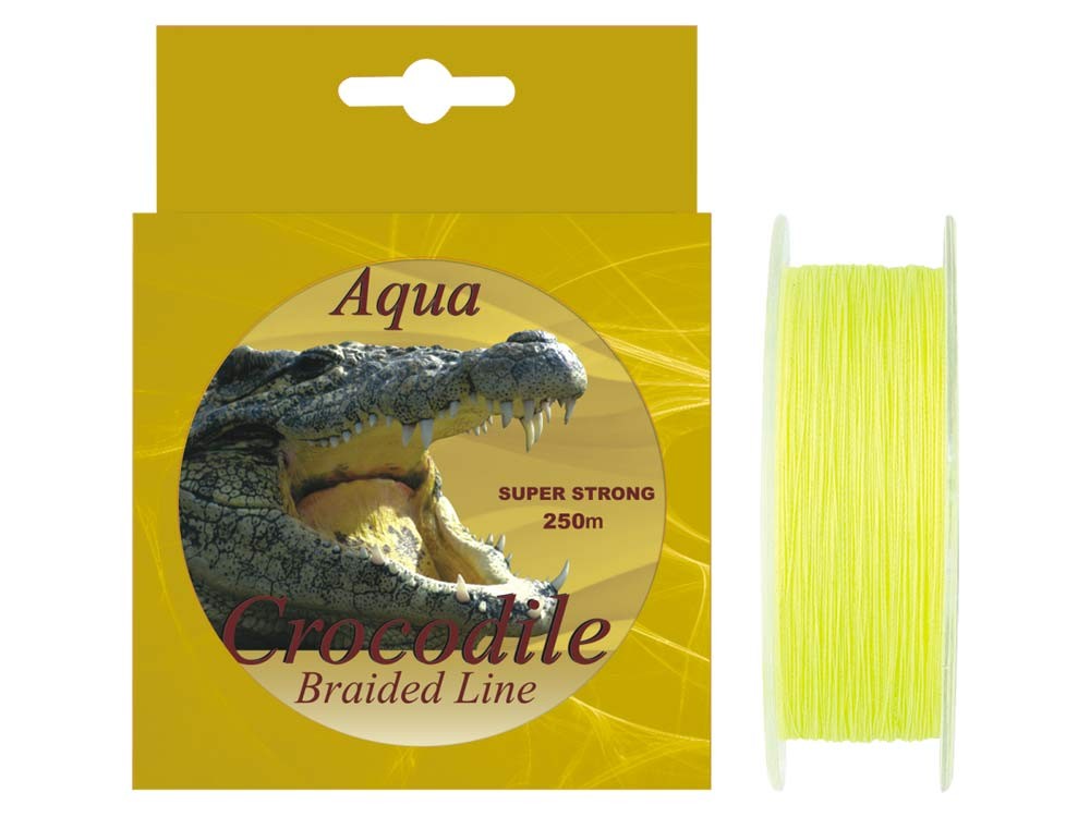Fir textil pentru pescuit la somn Aqua Crocodile 250 m, galben fluo