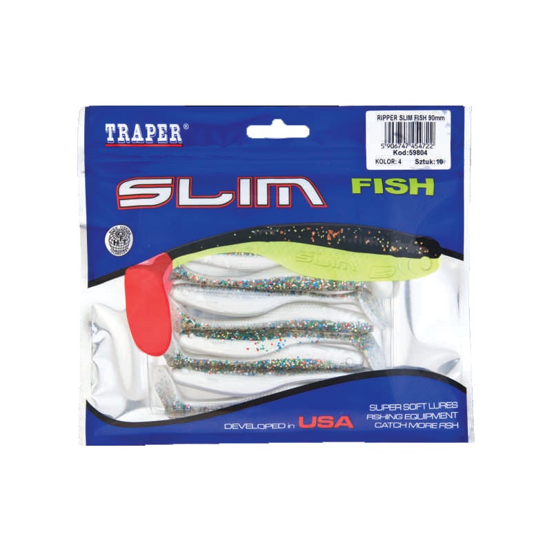 Shad Ripper Slim Fish Traper 90 mm, 10 buc/set 04