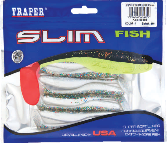 Shad Ripper Slim Fish Traper 90 mm, 10 buc/set