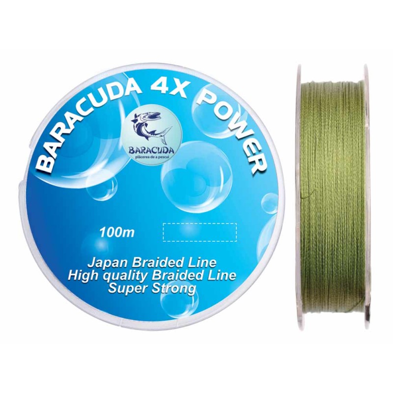 Fir textil Baracuda 4XPower 100 m, culoare verde 0.50 mm