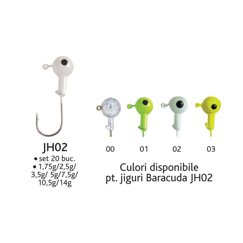 Set jig-uri JH02, 20 buc/set, 5 g, Baracuda