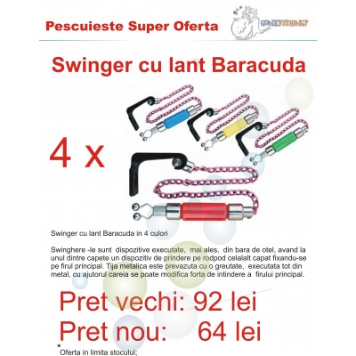 Set 4 bucati: Swinger cu lant Baracuda
