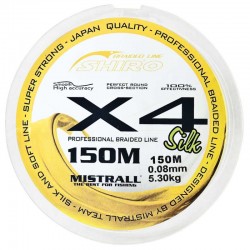 Fir textil Mistrall X4 150 m, culoare galben fluo
