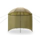 Umbrelă/shelter pentru pescuit cu perete lateral Delphin MONZUN Master, diametru 250 cm, husa, cuie si snururi ancorare